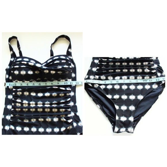 Niptuck Tummy Control Multi Cup Ruched Twist Front Size 6 Black Swimsuit - Picture 8 of 14